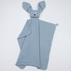 Blue Polka Dots Bunny Lovey Blanket