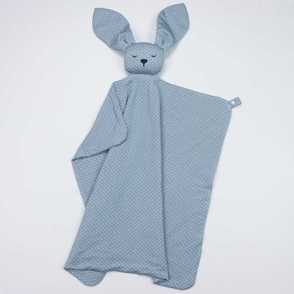 Blue Polka Dots Bunny Lovey Blanket