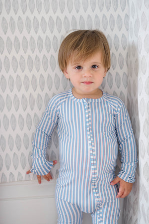 Red & Blue Stripe Sleep Romper