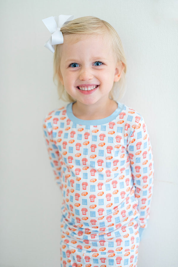 Red & Blue Football 2-Piece Pajamas
