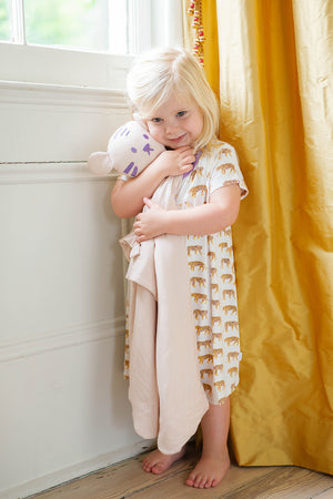 Purple & Yellow Mini-Stripe Tiger Lovey Blanket
