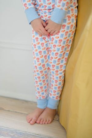 Red & Blue Football 2-Piece Pajamas