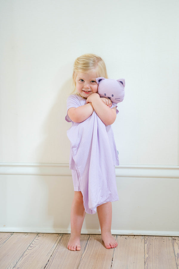 Purple Mini-Stripe Kitty Lovey Blanket