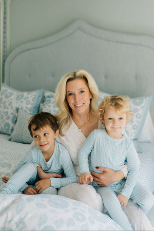 Nellie Howard Ossi X The Uptown Baby Watercolor Basket Weave Pajama Set