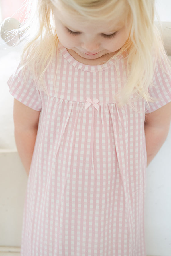Pink Gingham Bamboo Dress