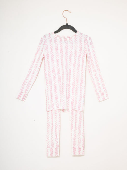 Pajama Set 2 Piece - Pink Sweet Vine