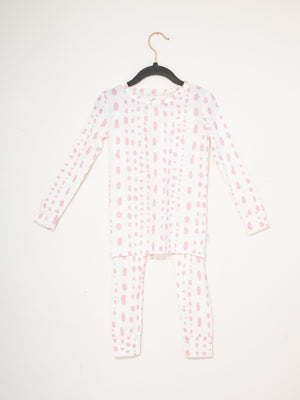 Pajama Set 2 Piece- Pink Dalmatian Dot