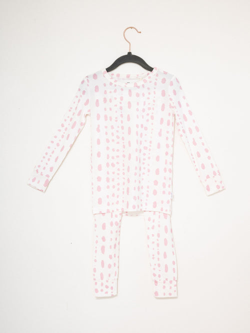 Pajama Set 2 Piece- Pink Dalmatian Dot