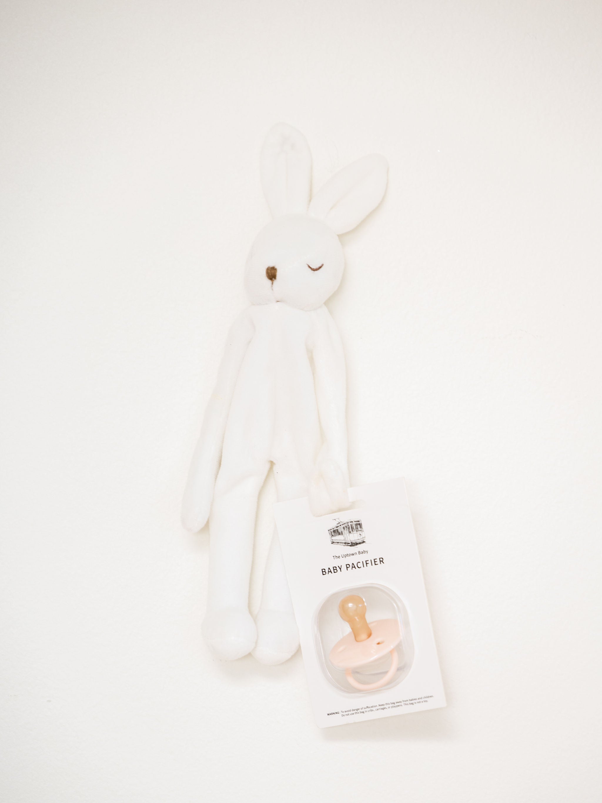 Bunny Lovey / Paci Holder - White