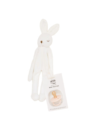 Bunny Lovey / Paci Holder - White