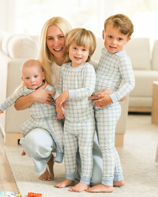 Blue Plaid 2-Piece Pajamas