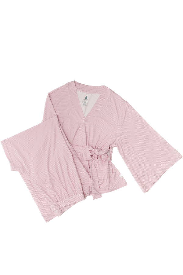 Mini-Stripe Mom Kimono Pajamas