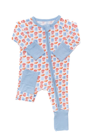 Blue & Red Football Sleep Romper
