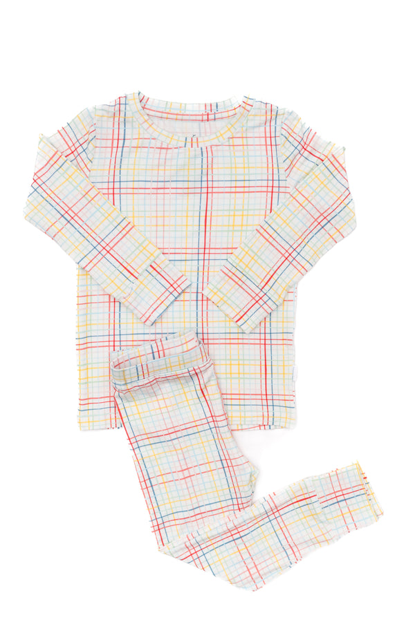 Scribble Gingham 2-Piece Pajamas
