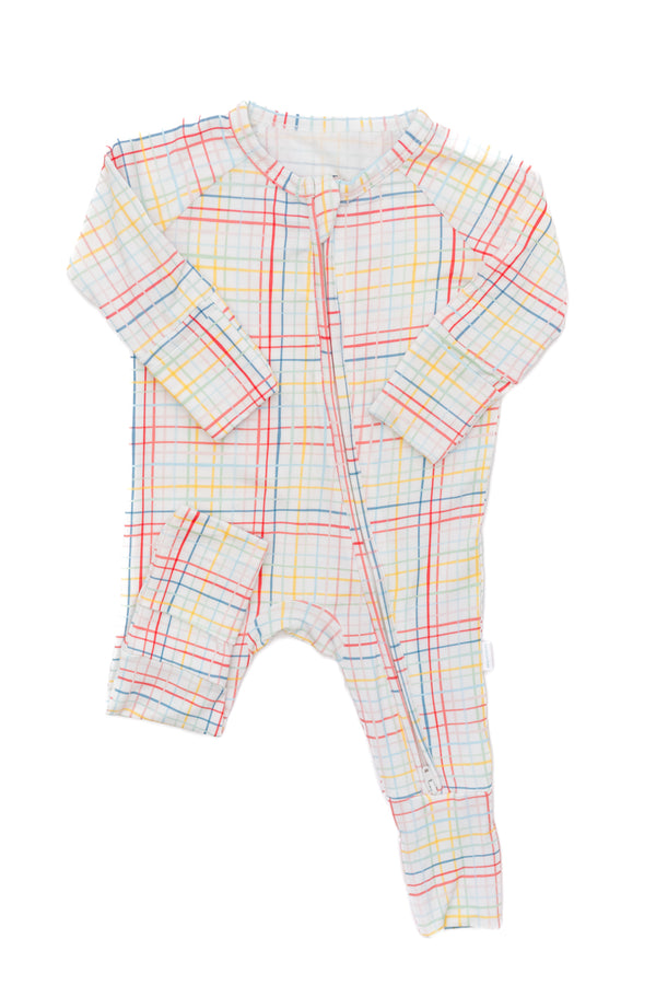 Scribble Gingham Sleep Romper