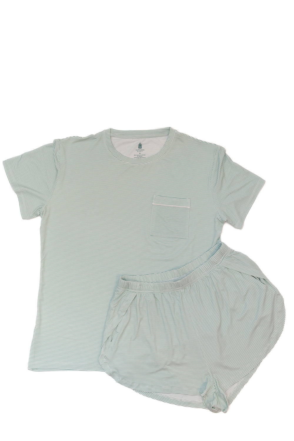 Women's Short Sleeve PJ Shorts Set - Pistachio Mini-Stripe