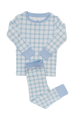 Blue Plaid 2-Piece Pajamas