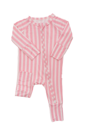 Red/White Holiday Stripes Sleep Romper