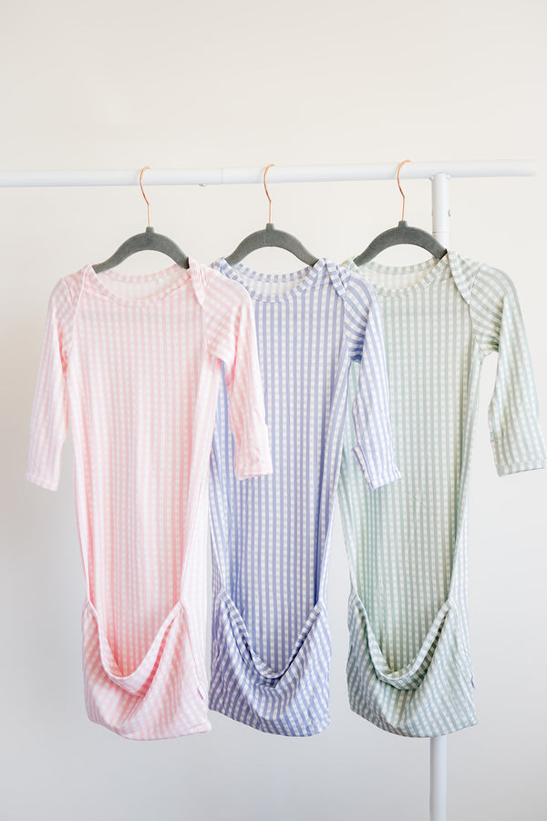 Newborn Gown - Gingham