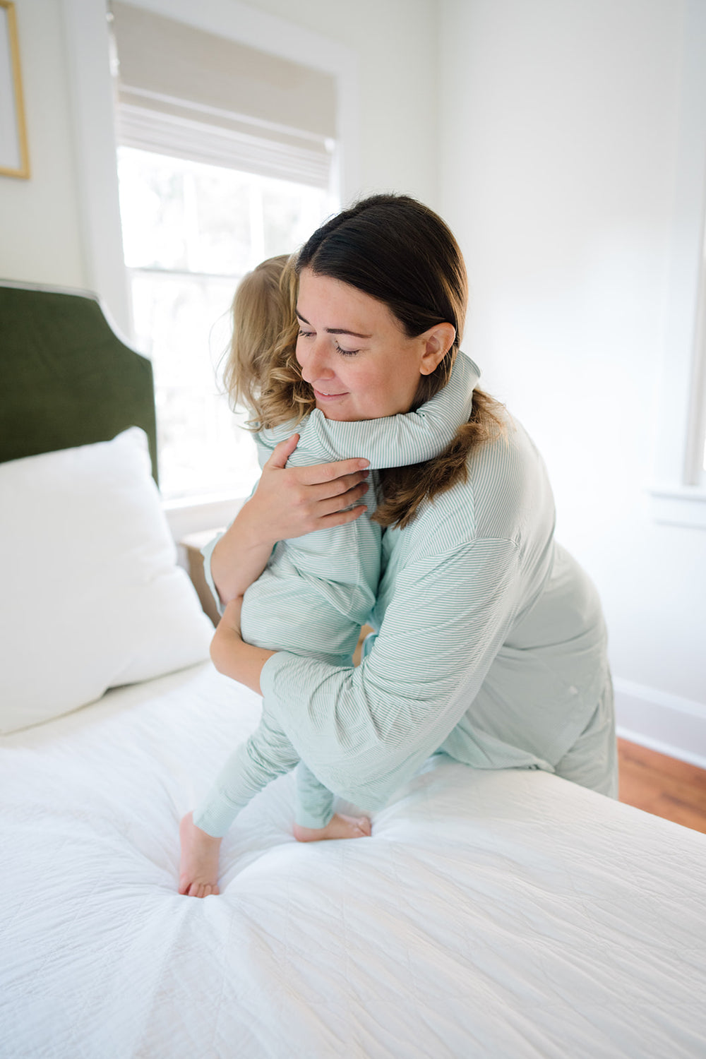 Mini-Stripe Mom Kimono Pajamas