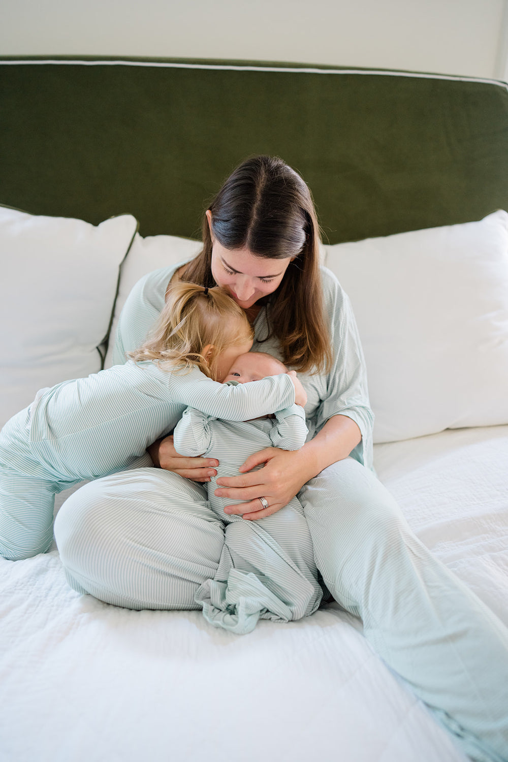 Mini-Stripe Mom Kimono Pajamas