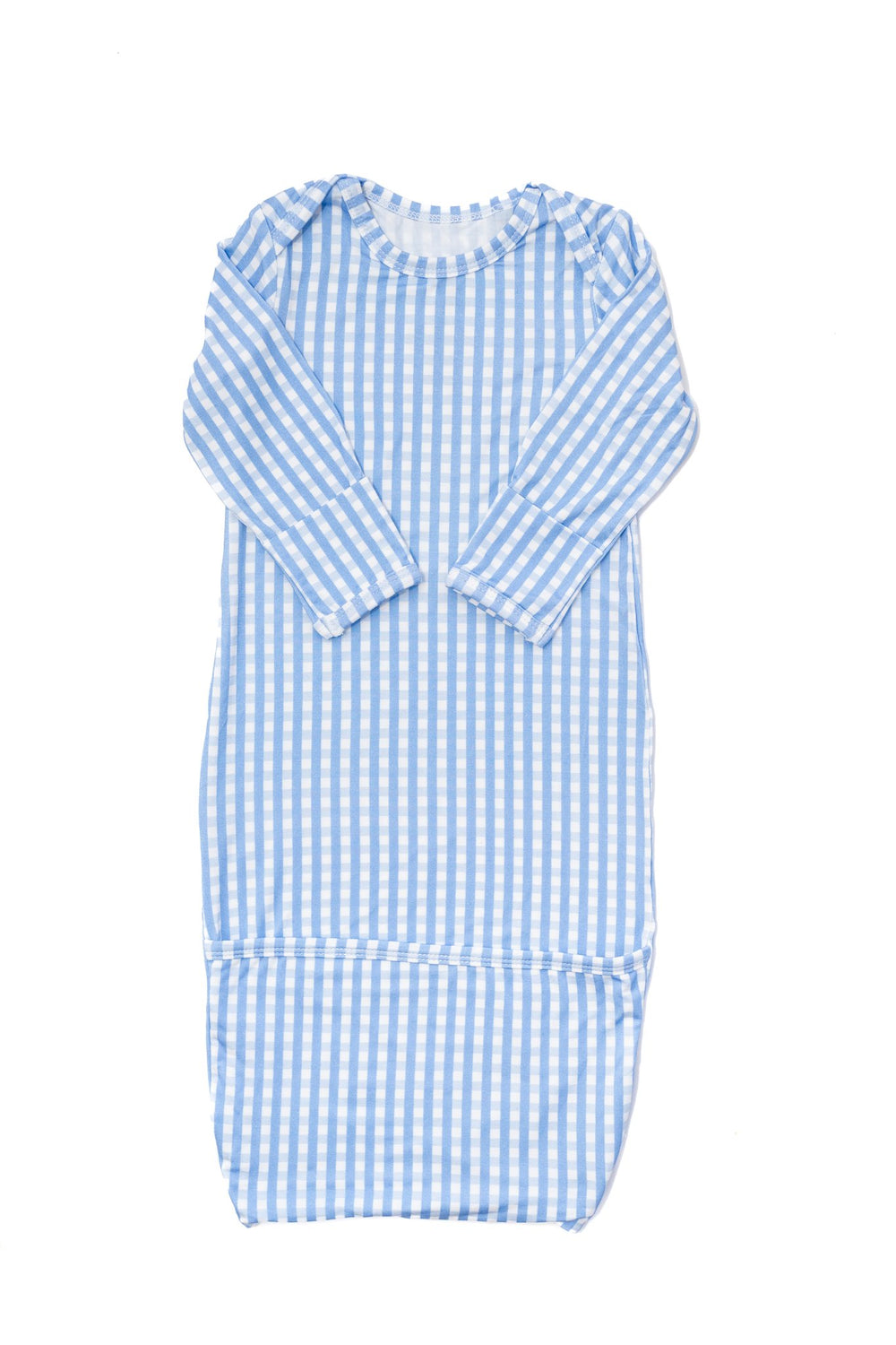 Newborn Gown - Blue Gingham