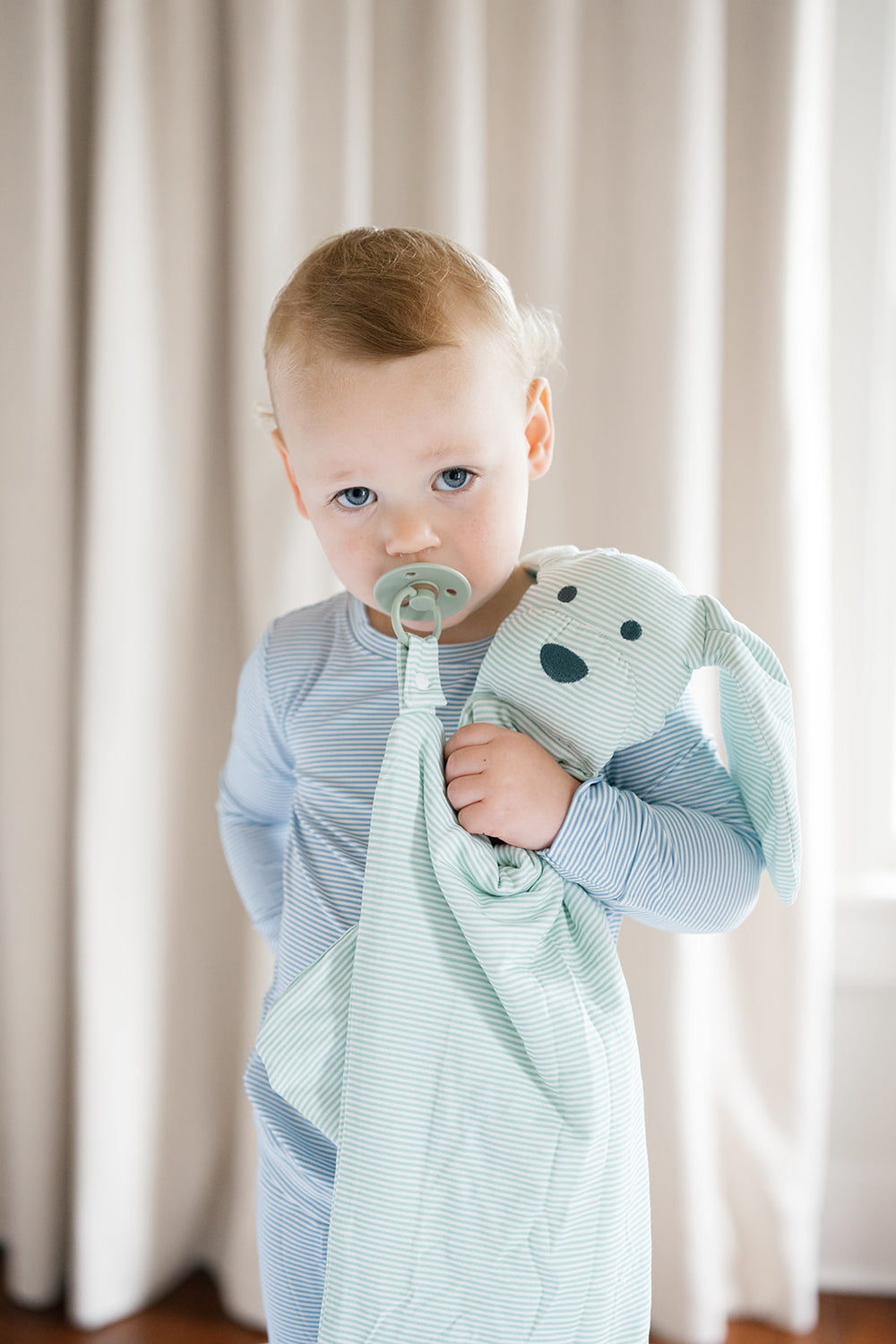 Pistachio Green Mini-Stripe Dog Lovey Blanket