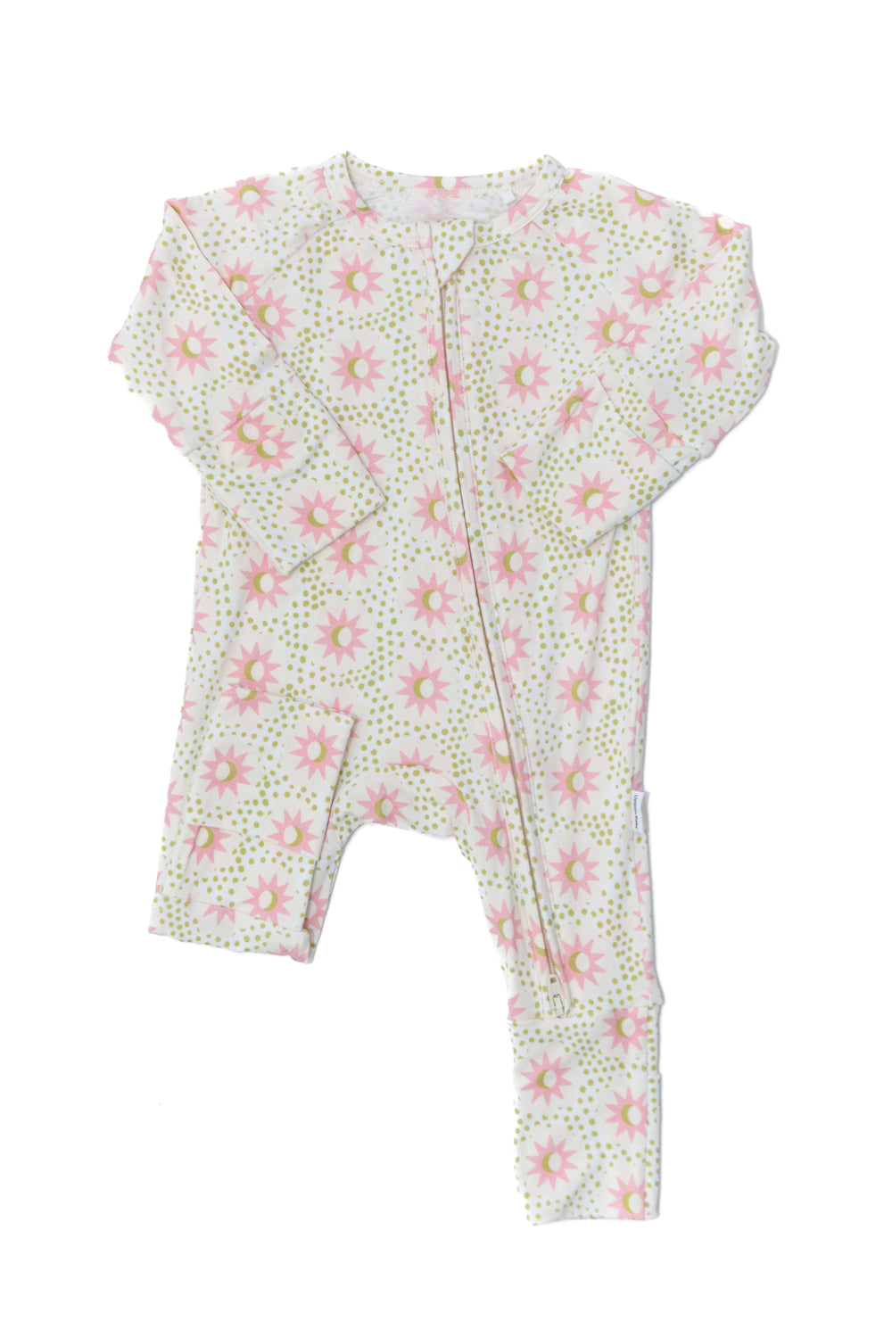 Floral baby onesie on a white background