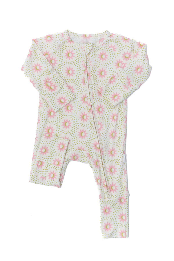 Floral baby onesie on a white background