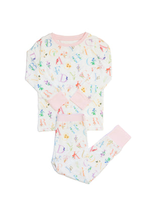Floral ABC's 2 Piece Pajama Set